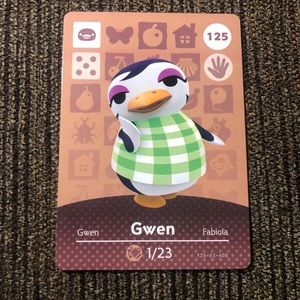 Official Gwen (125) Amiibo Card - Animal Crossing